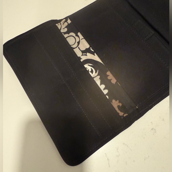 Vera Bradley Black Quilted Wallet Check Book Clutch Y2K - Picture 4 of 5